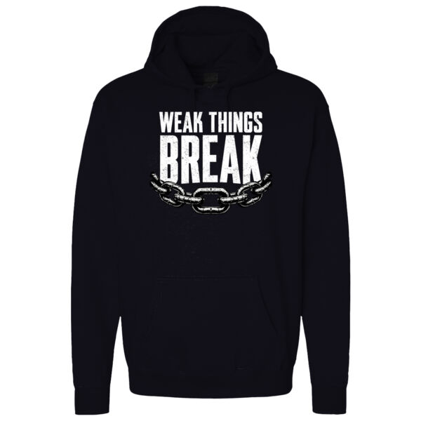 Weak Things Break - Unisex Garment-Dyed Double Layer Reversible Hooded Sweatshirt Thumbnail