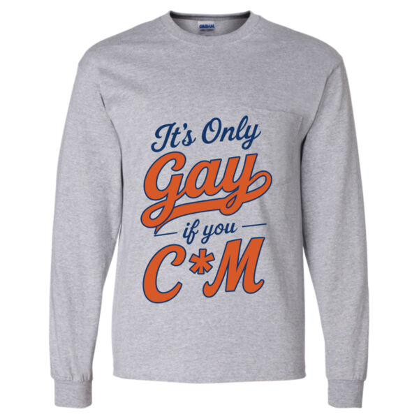 It's Only Gay Orange - Unisex Ultra Cotton® Long Sleeve Pocket T-Shirt Thumbnail