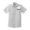 Short Sleeve Striped Industrial Work Shirt Thumbnail