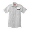 Short Sleeve Striped Industrial Work Shirt Thumbnail